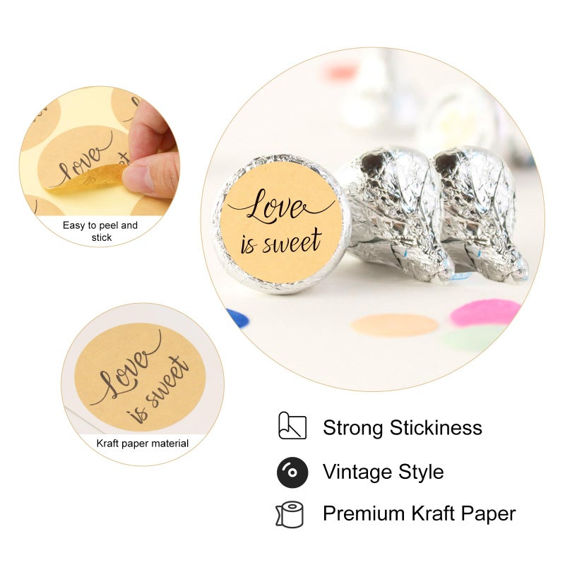 G2PLUS Love is Sweet Stickers Labels, Wedding Favor Label Sticker, 2 in Round Wedding Treat Sticker for Gift Wrapping, Anniversary, Engagement, Birthday, Baby Shower Party Favors - Image 3